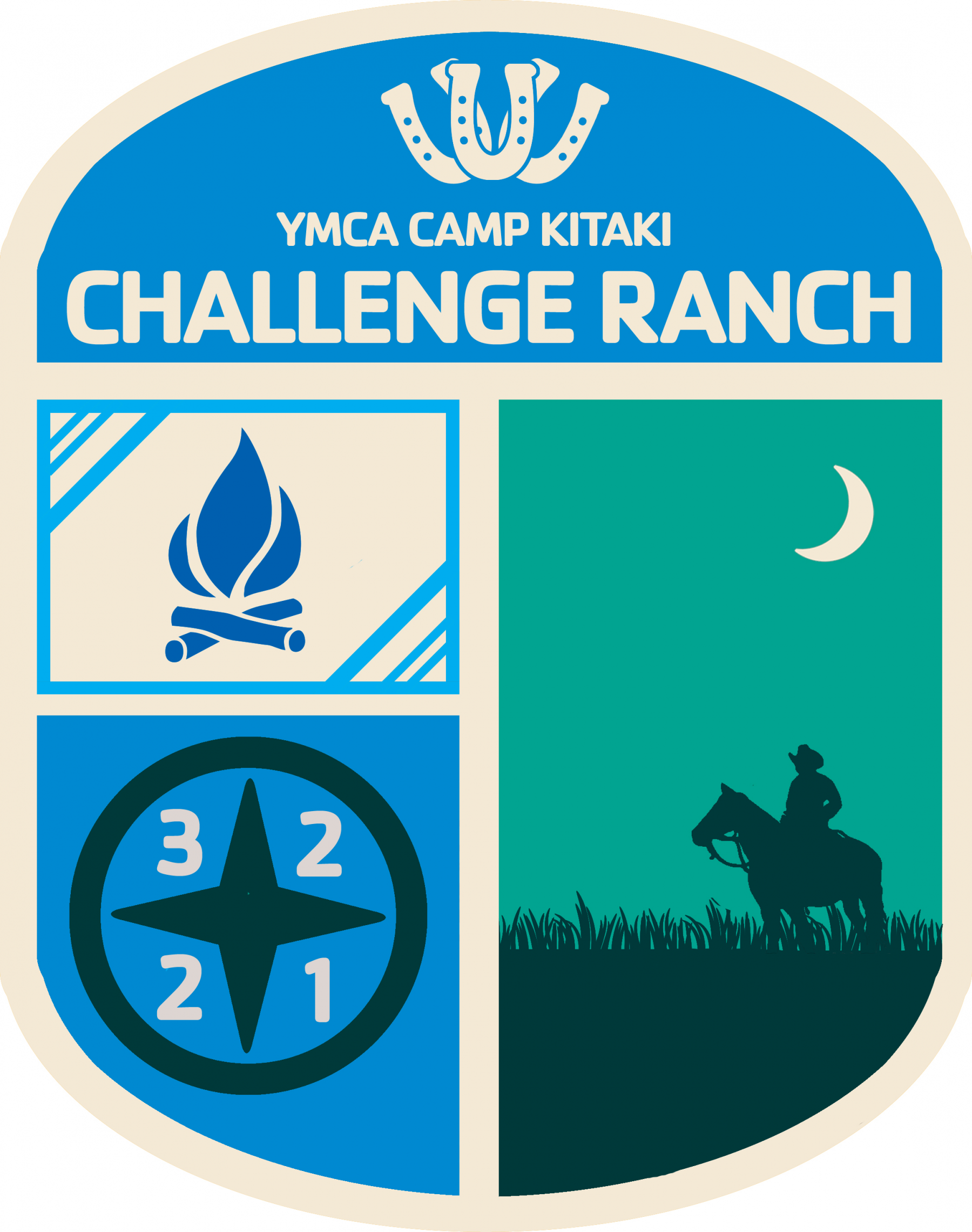 A program badge for Challenge Ranch Camp
