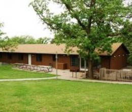 A picture of the exterior of Leadership Lodge