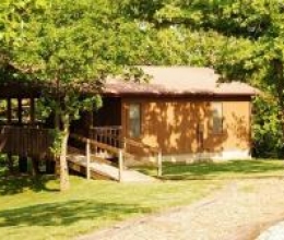 An exterior shot of Ponca cabin